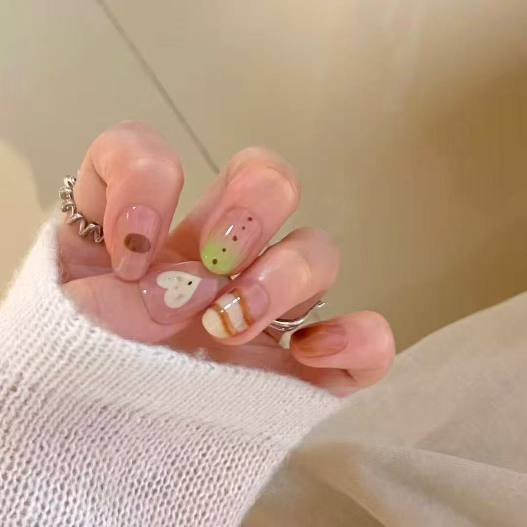 Artistic Cat-Themed Press-On Nail Art Set Stornfield