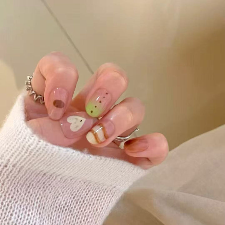 Artistic Cat-Themed Press-On Nail Art Set Stornfield