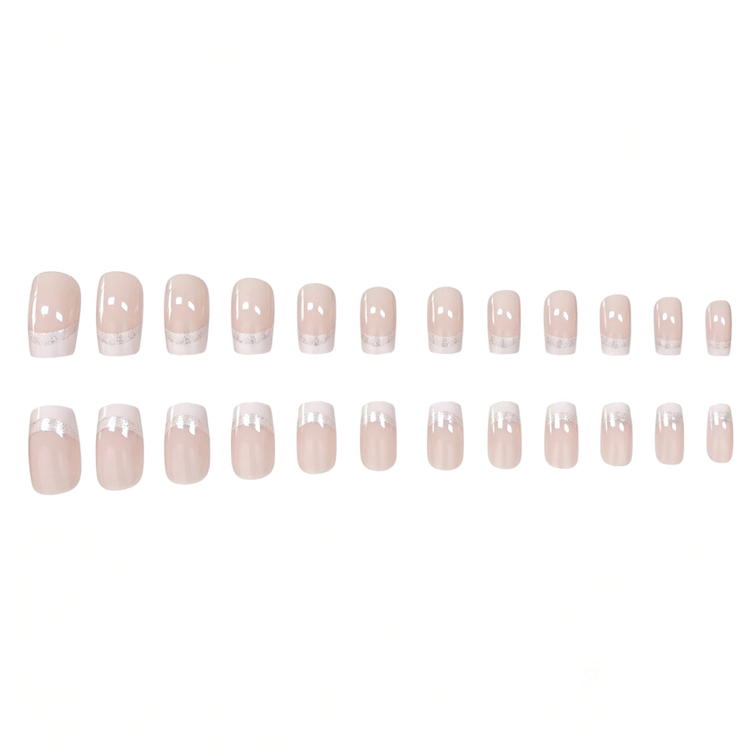 Glossy French Tip Press-On Nail Set Stornfield