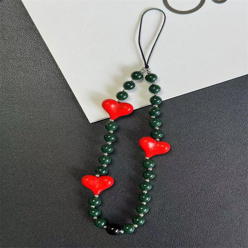 Decorative Beaded Heart Charm Keychain Stornfield