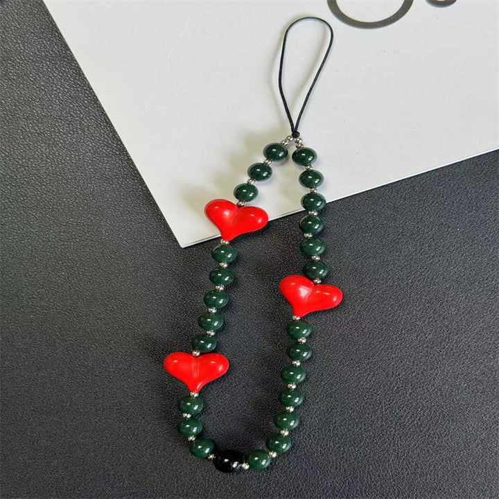 Decorative Beaded Heart Charm Keychain Stornfield