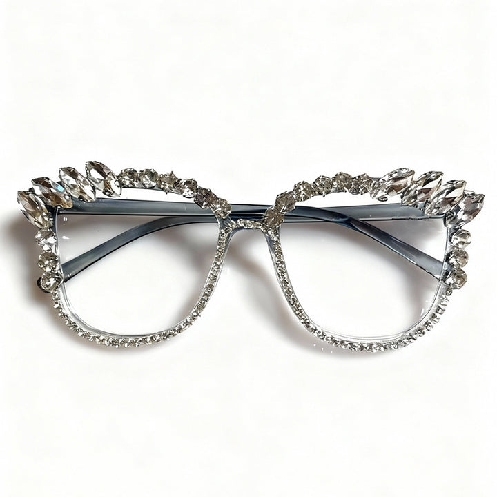 Glamorous Rhinestone-Embellished Cat-Eye Sunglasses Stornfield