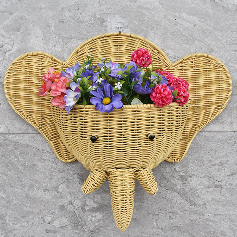Decorative Elephant-Shaped Wall Basket Stornfield