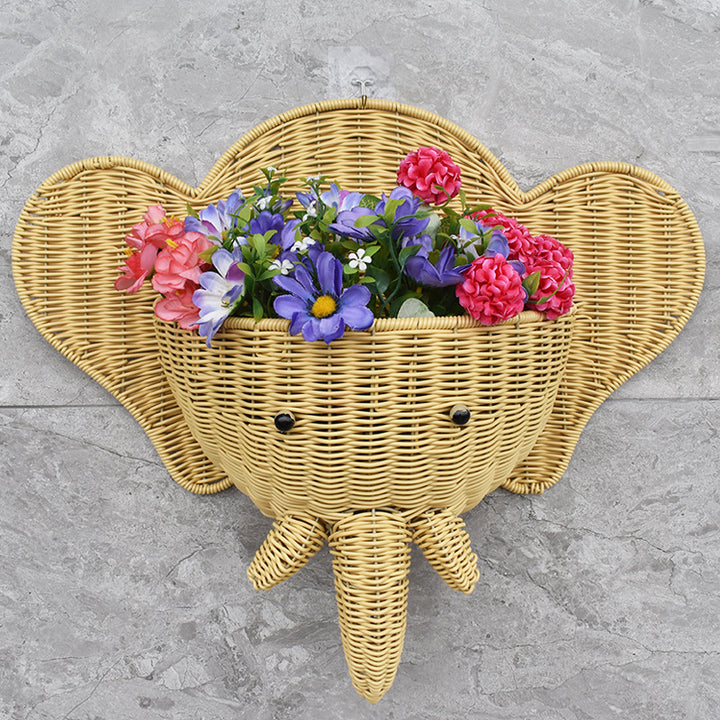Decorative Elephant-Shaped Wall Basket Stornfield