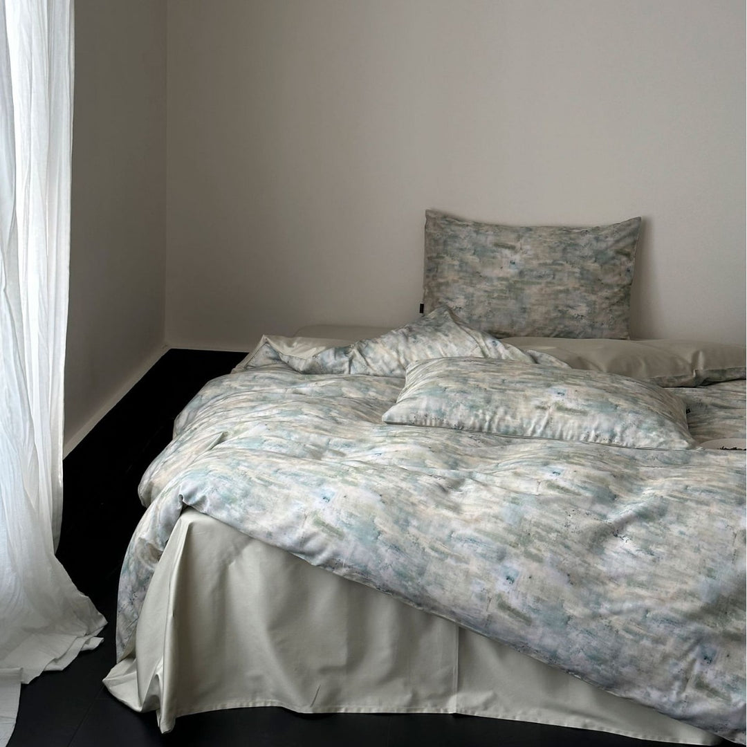 Luxury Lace-Trim Satin Duvet Cover Set