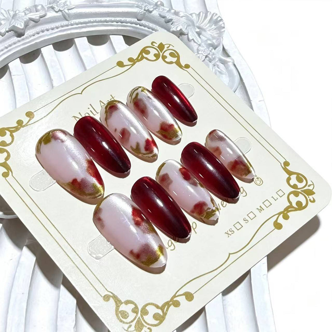 Premium Decorative Floral Press-On Nail Art Stornfield