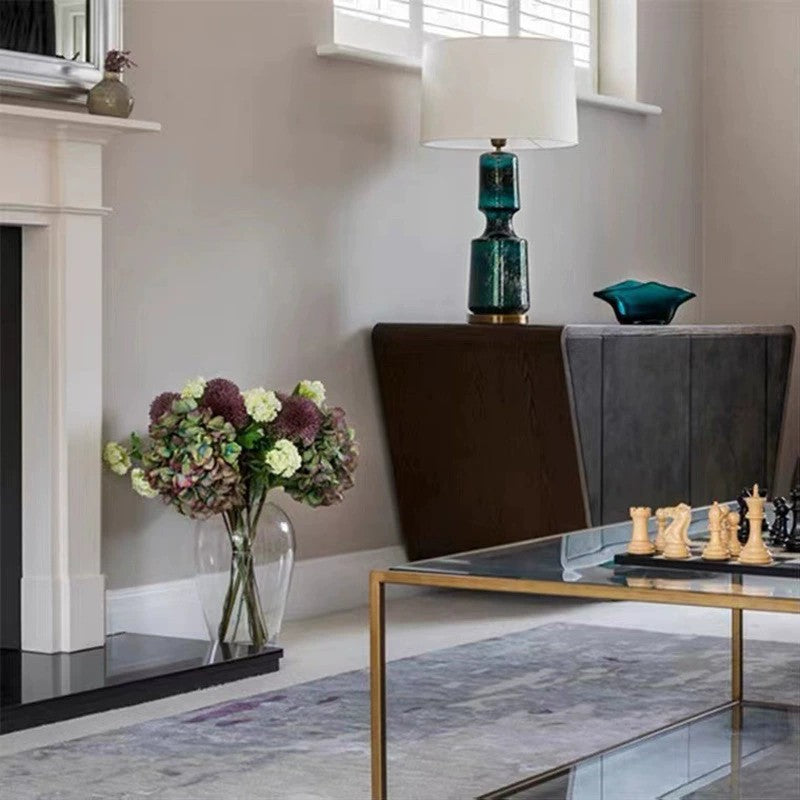 Stylish Glass Table Lamp with Elegant Black Shade