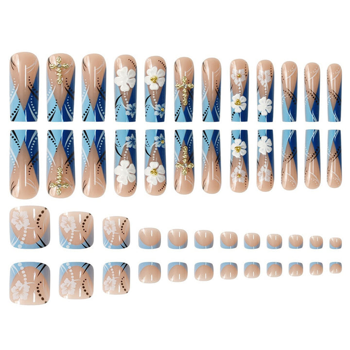 Decorative Floral 3D Press-On Nails Stornfield