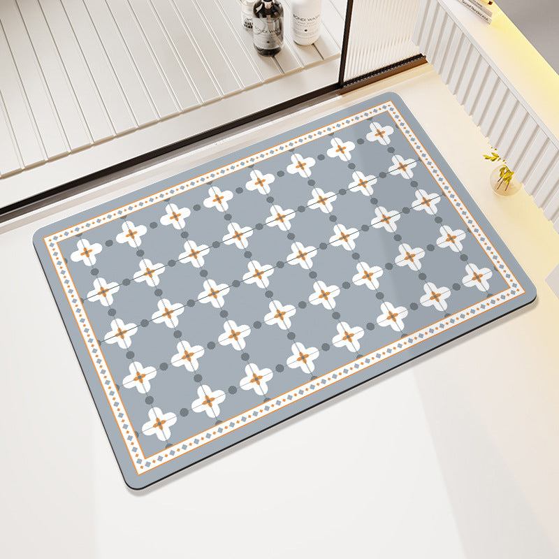 Vintage Floral Pattern Bath Mat Stornfield