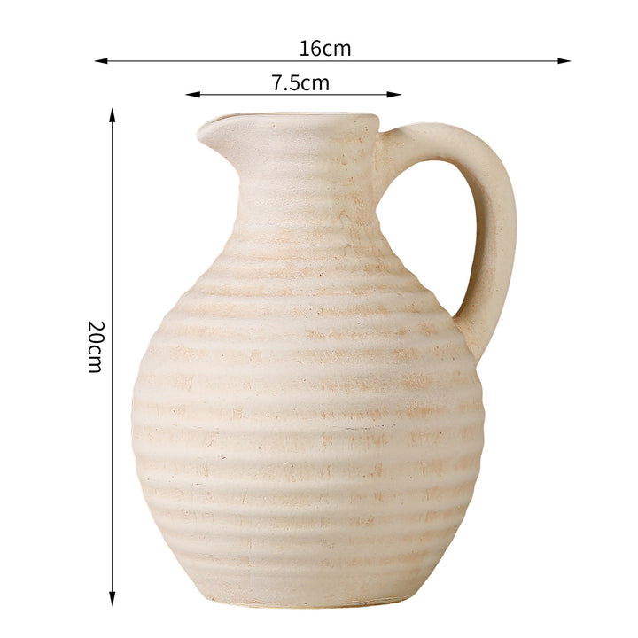 Handcrafted ceramic vase with ribbed structure Stornfield