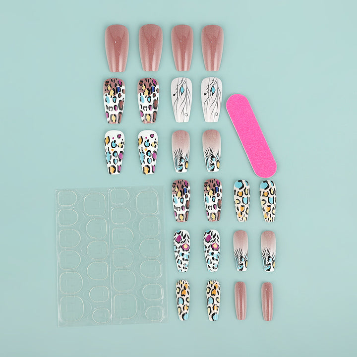 Creative Nail Art Set with Leopard and Flower Patterns Stornfield