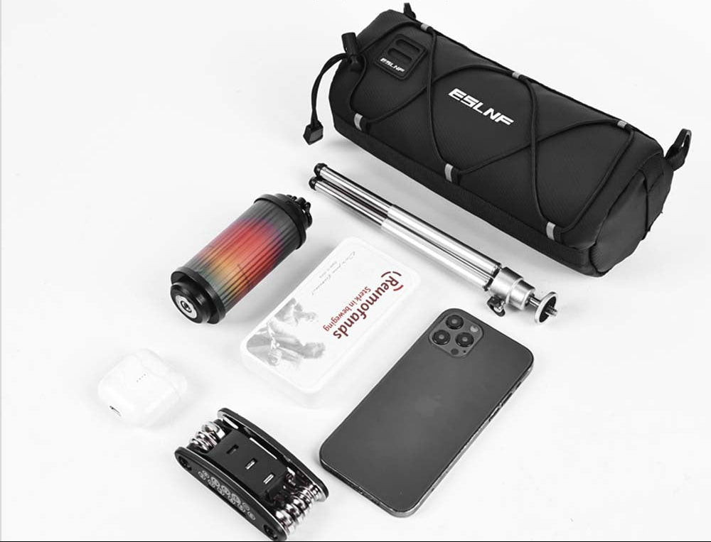 compact waterproof cylindrical bike handlebar storage bag Stornfield
