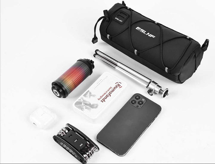 compact waterproof cylindrical bike handlebar storage bag Stornfield