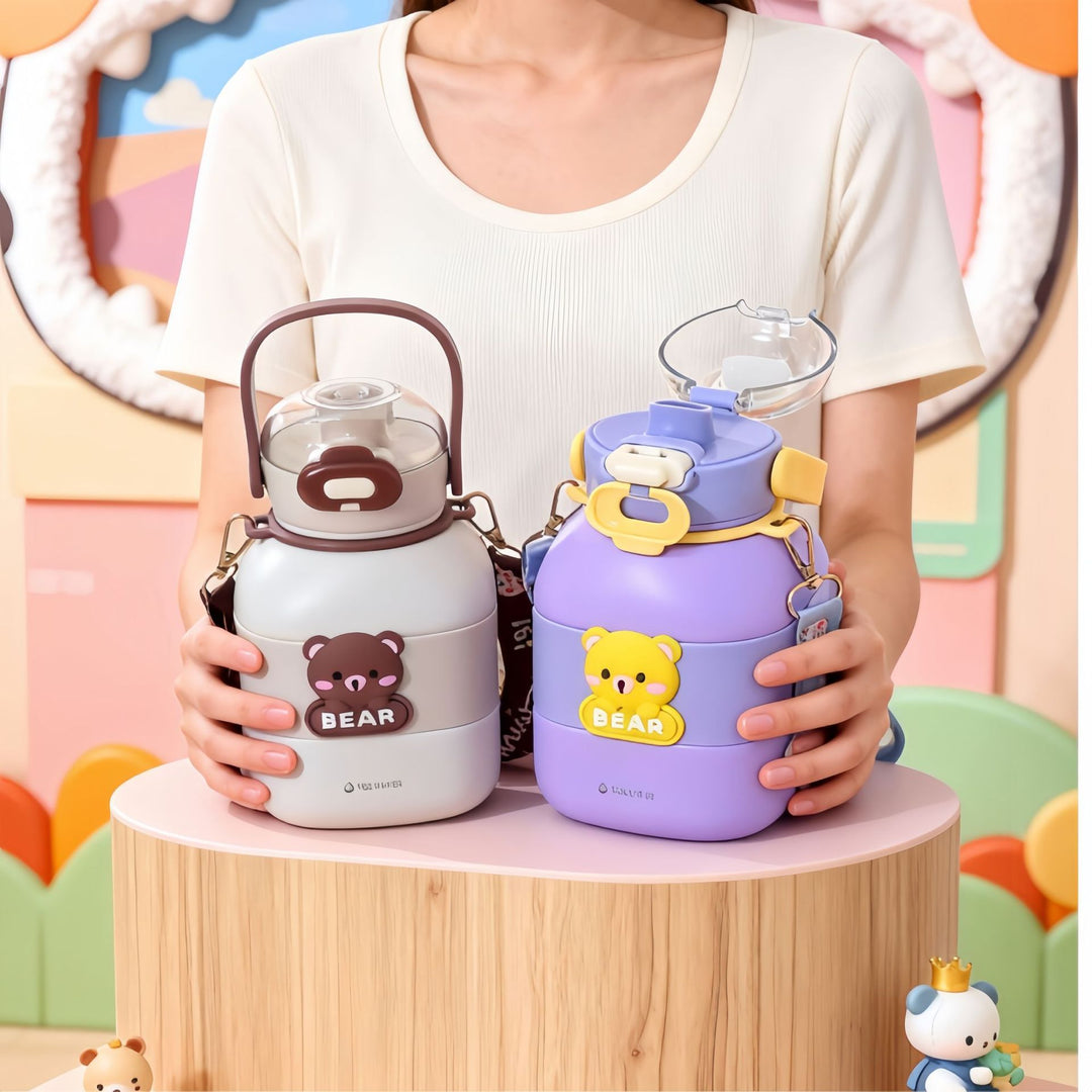 Ladies Insulated Drinking Bottle with Integrated Carry Strap and Animal Motif Stornfield