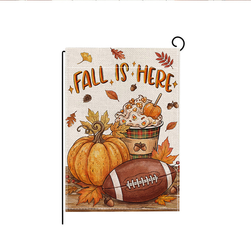 Decorative Autumn Harvest Garden Flag Double-Sided Burlap Accent