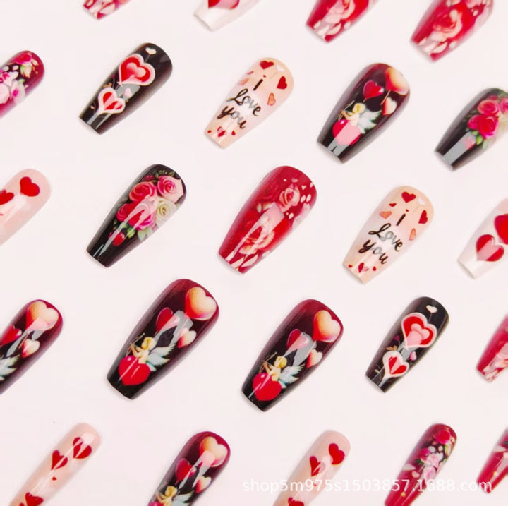 Romantic Heart Art Nail Set