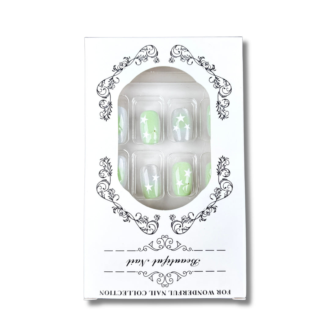 Glittering Star-Themed Press-On Nail Set