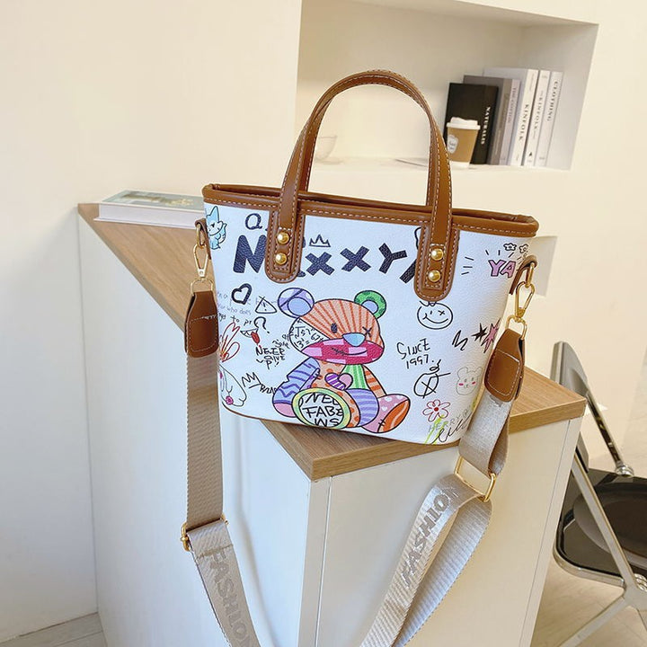 Playful Illustrated Shoulder Bag