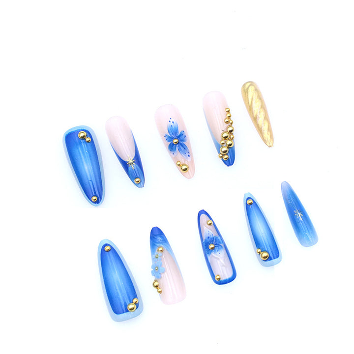 Artistic Flower and Gem Nail Enhancements Stornfield