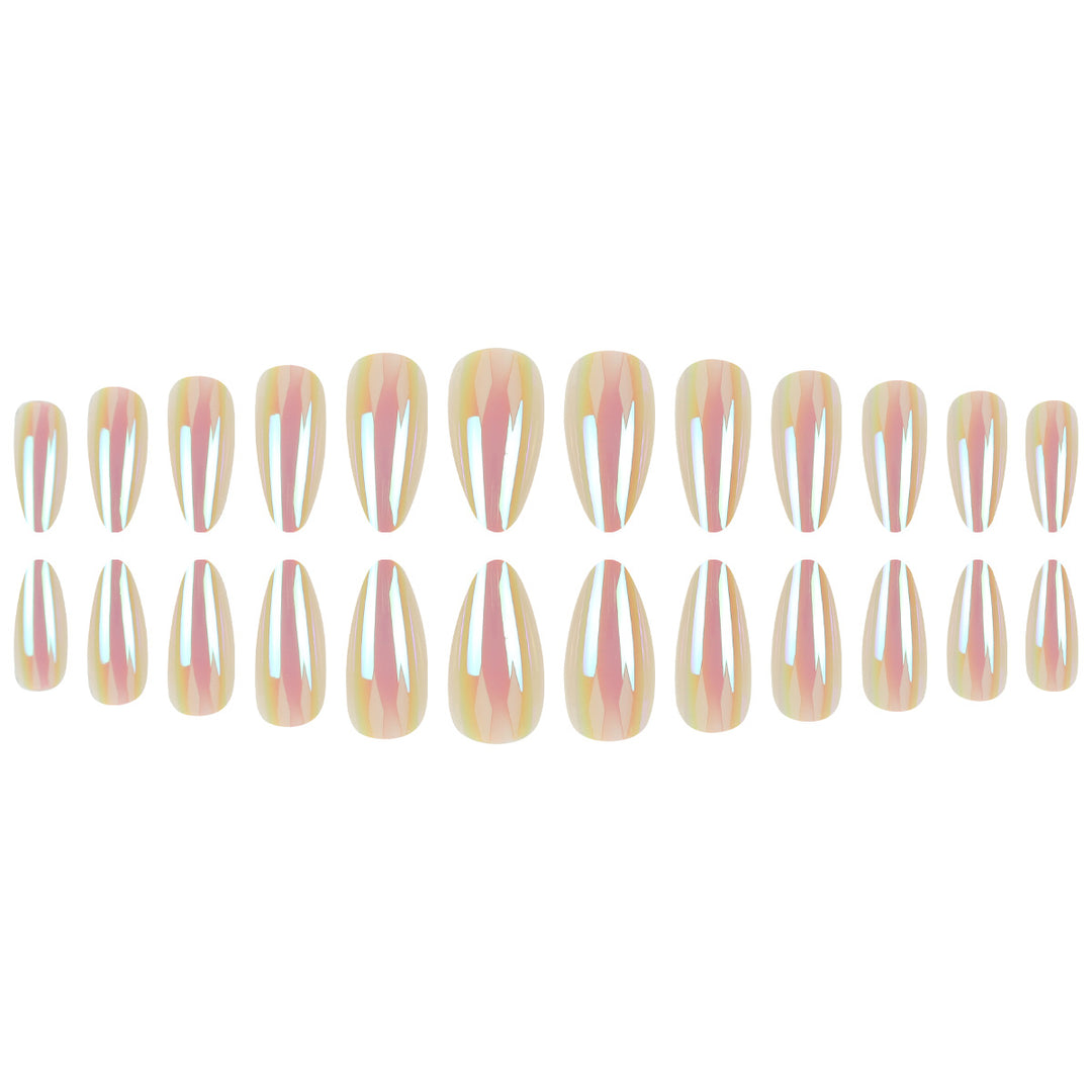 Iridescent Almond Shape Press-On Nails Stornfield