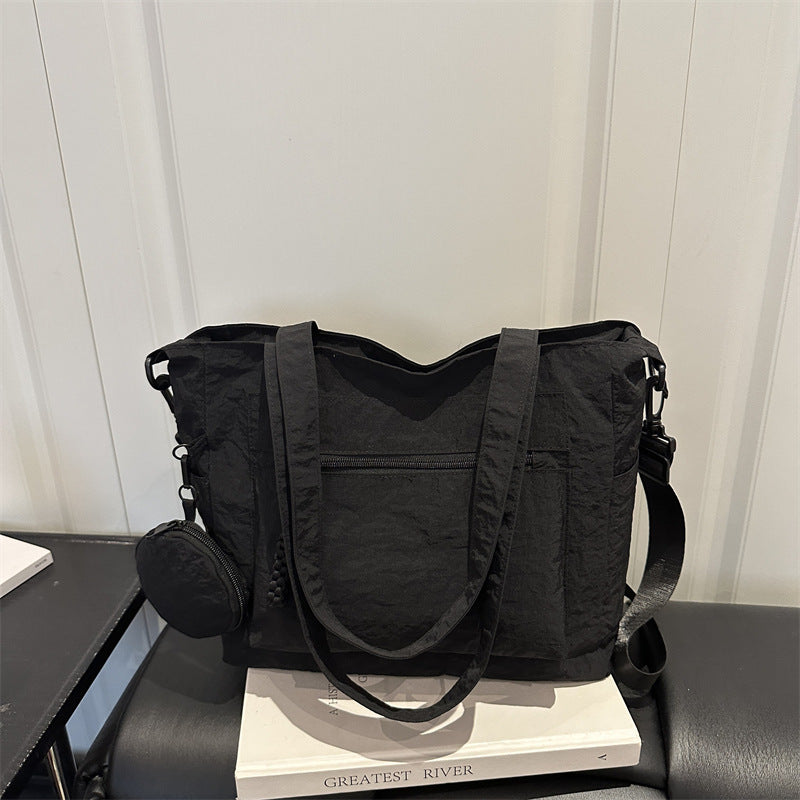Versatile Canvas Tote Bag with Zipper Pockets