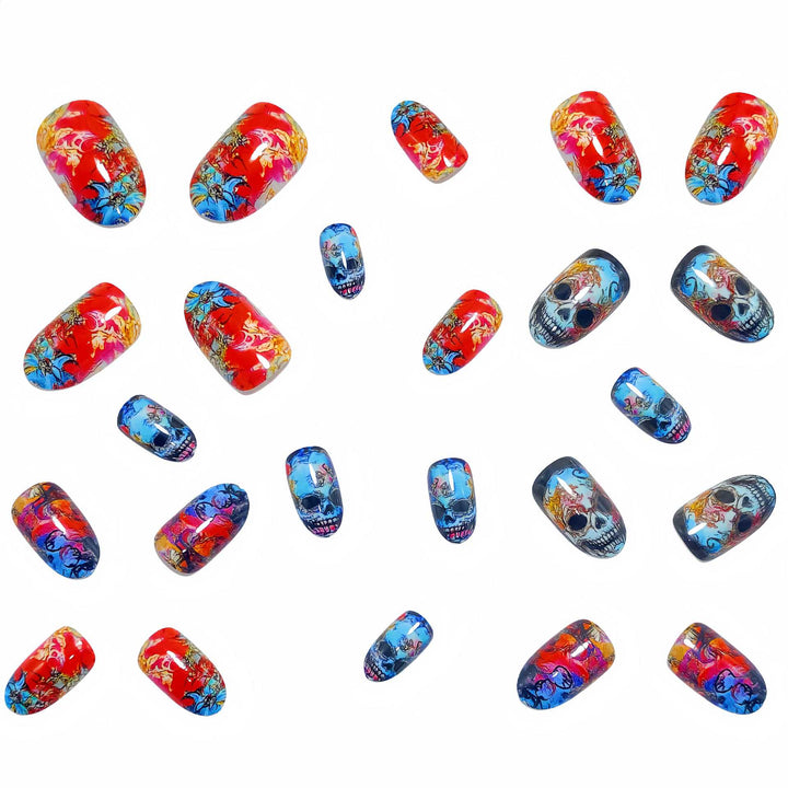 Artificial Nails in Extravagant Skull Design Stornfield
