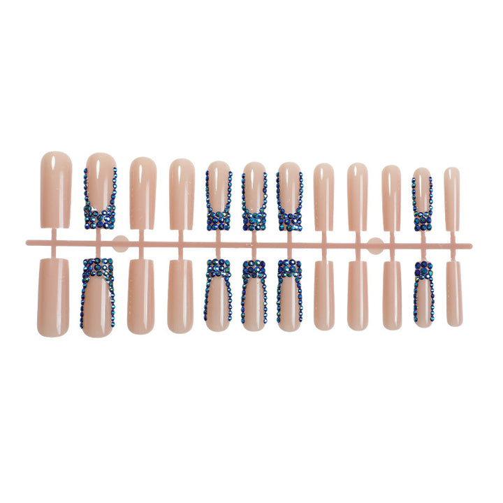 Designer Press-On Nail Set with Rhinestone Accents Stornfield