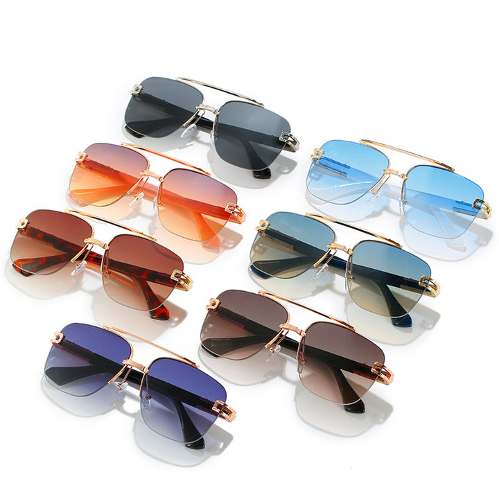 Women's fashionable square sunglasses with elegant metal frame Stornfield