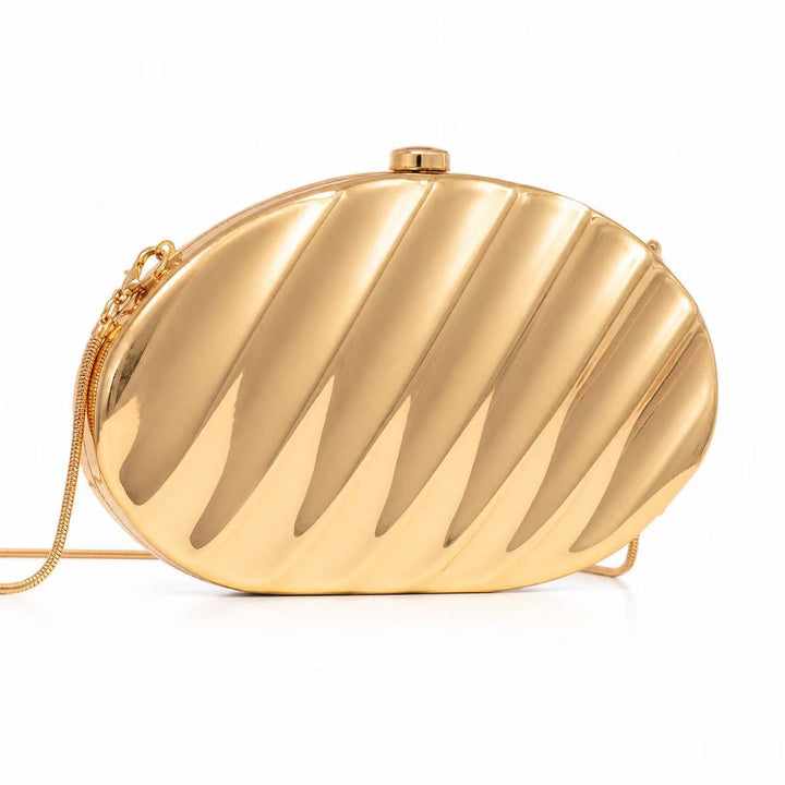 Sculpted Metallic Clutch