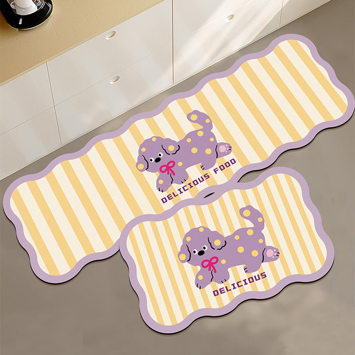 Cute Animal-Themed Kitchen Mat Set