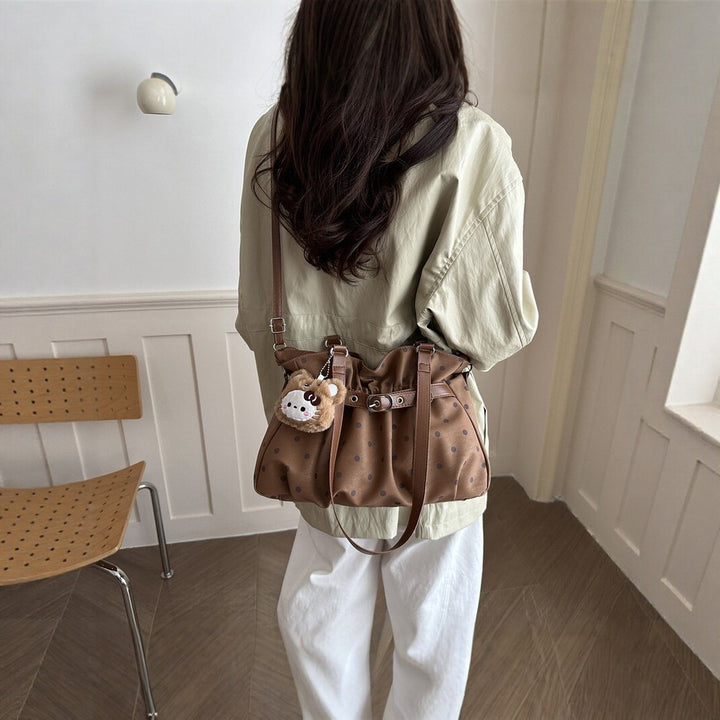 Polka Dot Pleated Handbag