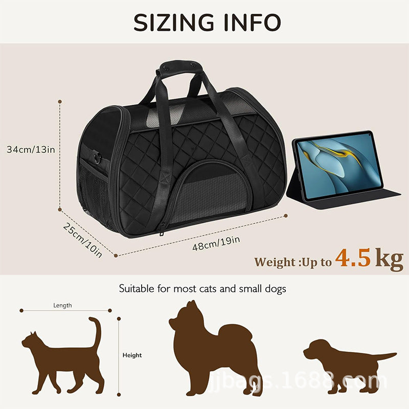 Closed pet transport bag with breathable mesh Stornfield