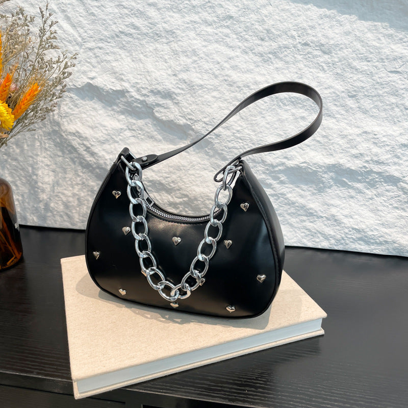 Chic Heart-Embellished Shoulder Bag Stornfield