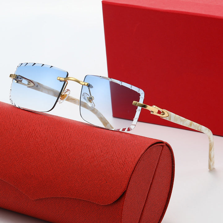 Women's fashionable square sunglasses with golden metal accent and elegant frame Stornfield