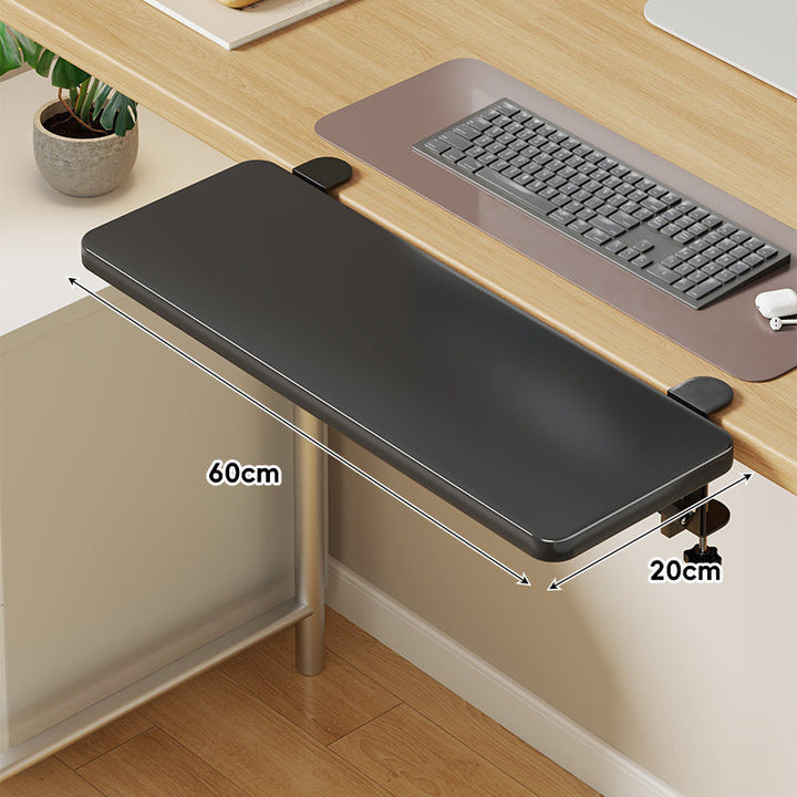 Under-Desk Sliding Keyboard Tray and Desk Extender with Smooth Glide Mount