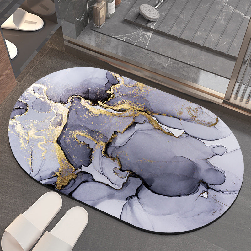 Luxurious Abstract Marble Bath Mat Stornfield