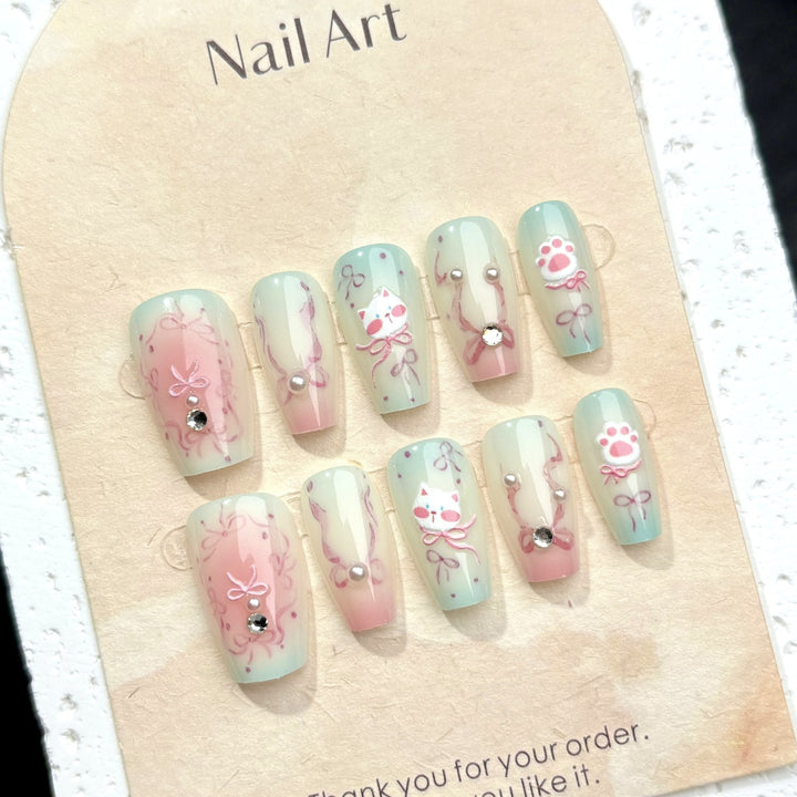 Artistic Press-On Nail Design