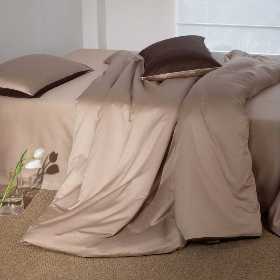 Luxury Reversible Cotton Sateen Duvet Cover Bedding Set