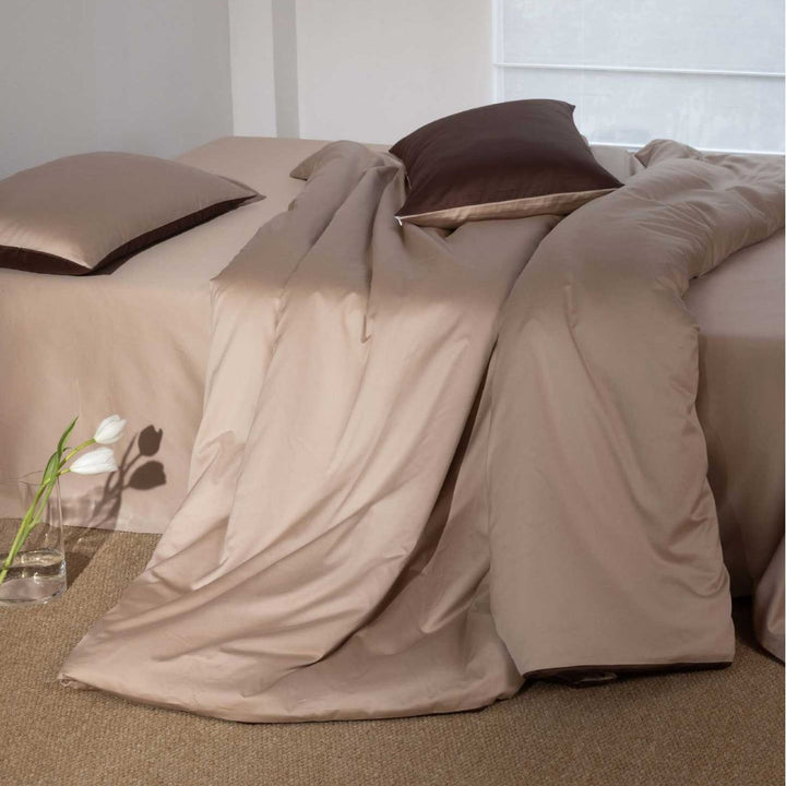 Luxury Reversible Cotton Sateen Duvet Cover Bedding Set