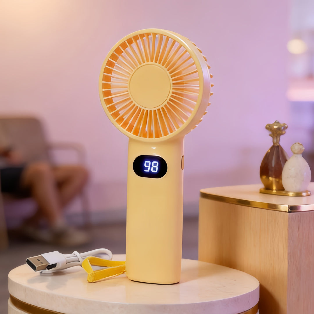 Women's Portable Mini Handheld Fan with LCD Display Stornfield