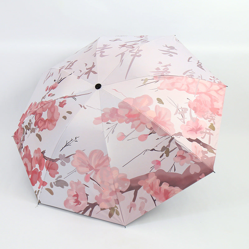 Women's Folding Umbrella with Artistic Bamboo Design Stornfield