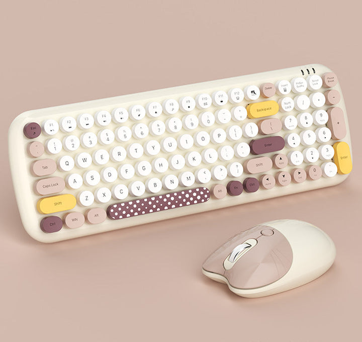 Retro-Inspired Wireless Keyboard and Mouse Set Stornfield