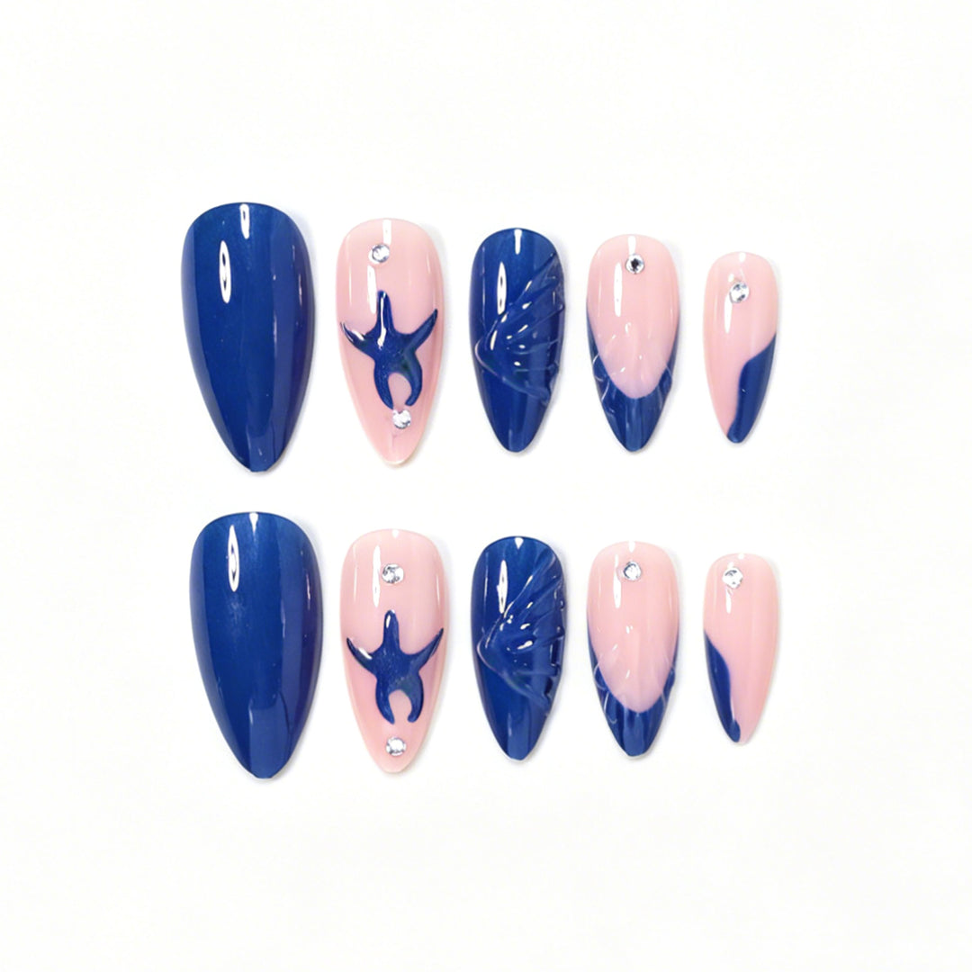 Artistic Ocean-Inspired Nail Art Set Stornfield