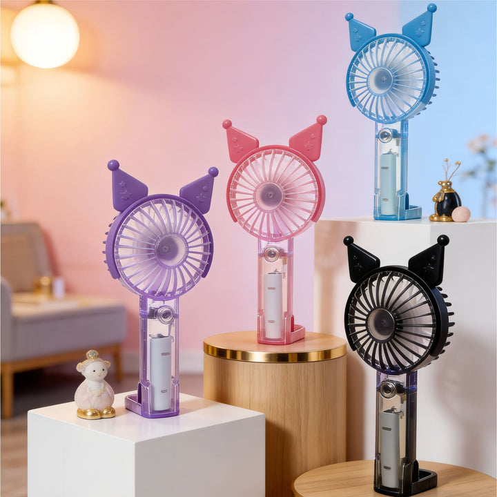 Women's Portable Handheld Fan with LED Lighting and Spray Function Stornfield