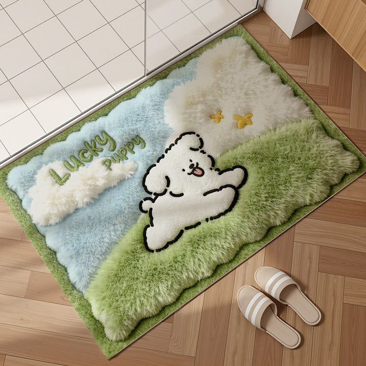 Plush Bear Pattern Bath Mat