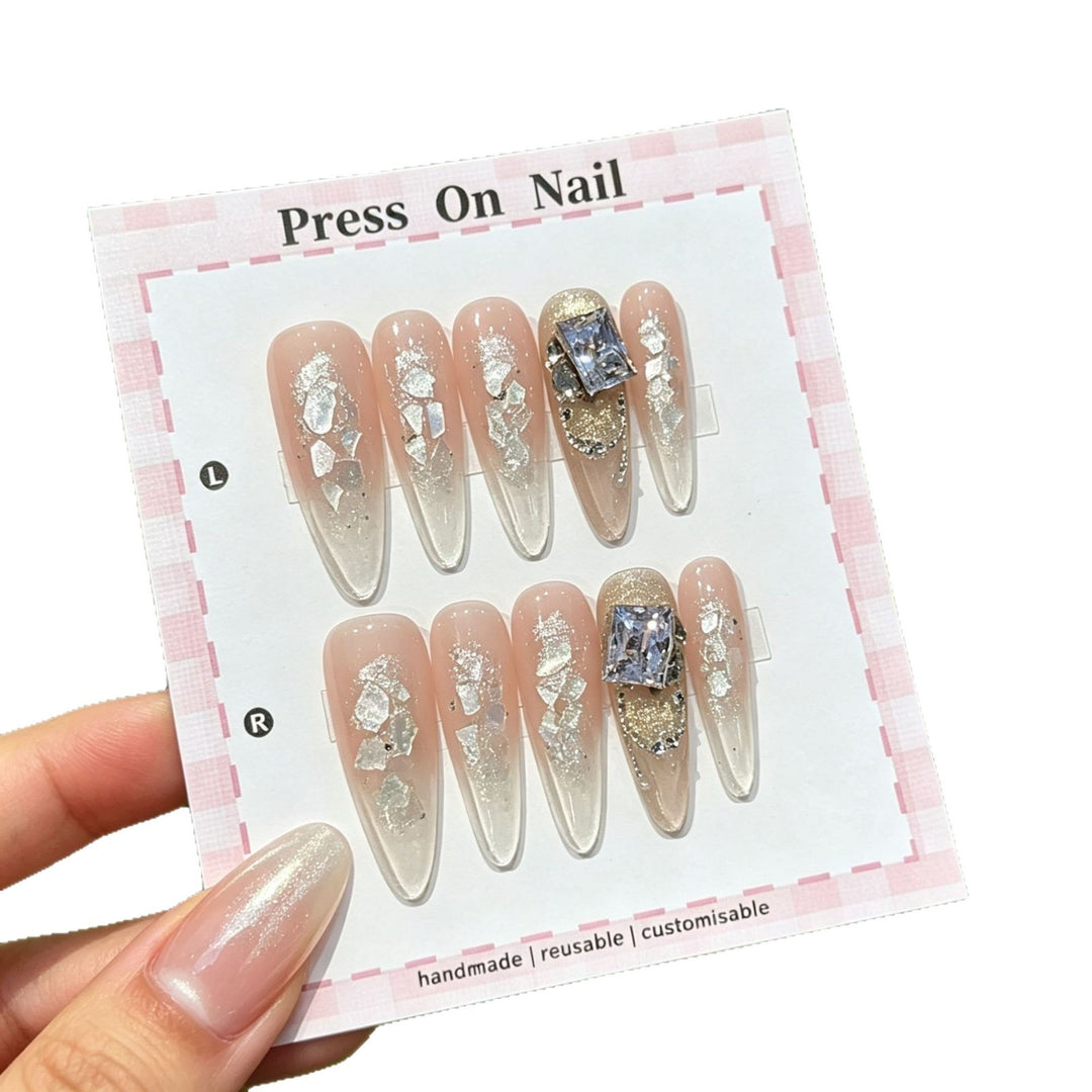 Customizable Glittery Press-On Nail Set