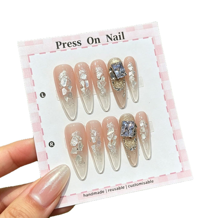Customizable Glittery Press-On Nail Set