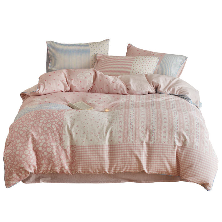 Patchwork Cotton Bedding Set in Vintage Patchwork Design