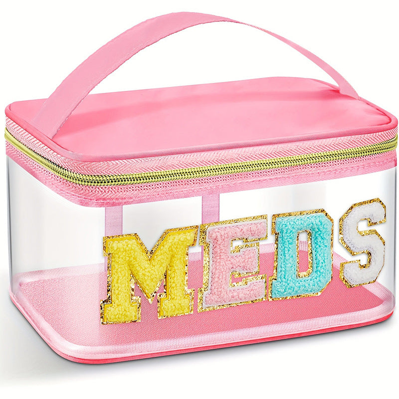 Transparent cosmetic organizer bag with glitter details Stornfield