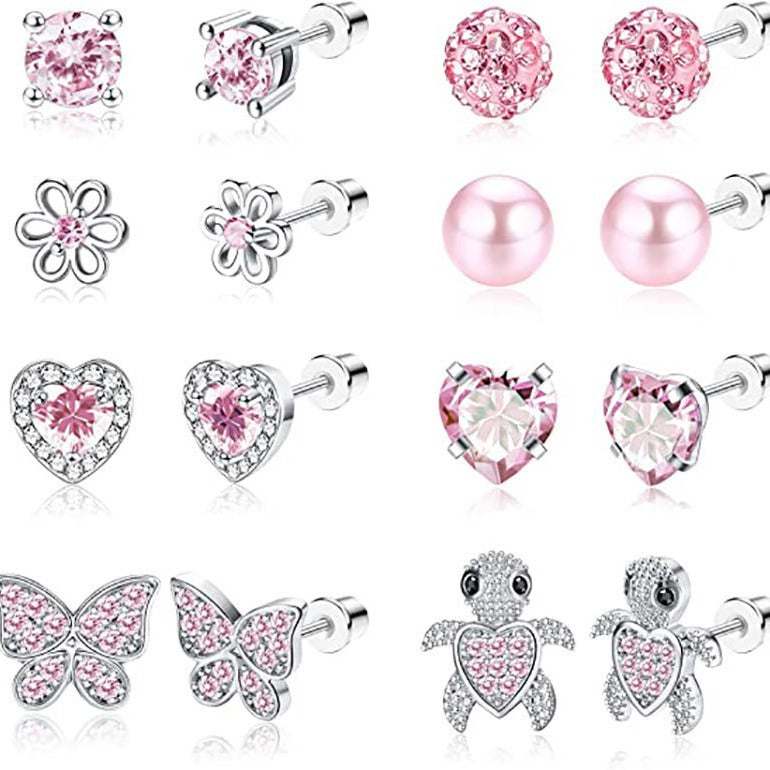 Sparkling Gemstone Stud Earrings Set Stornfield